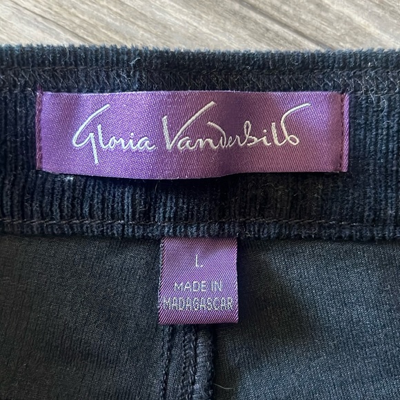 Black Corduroy Stretchy Skinny Slacks - Picture 2 of 3